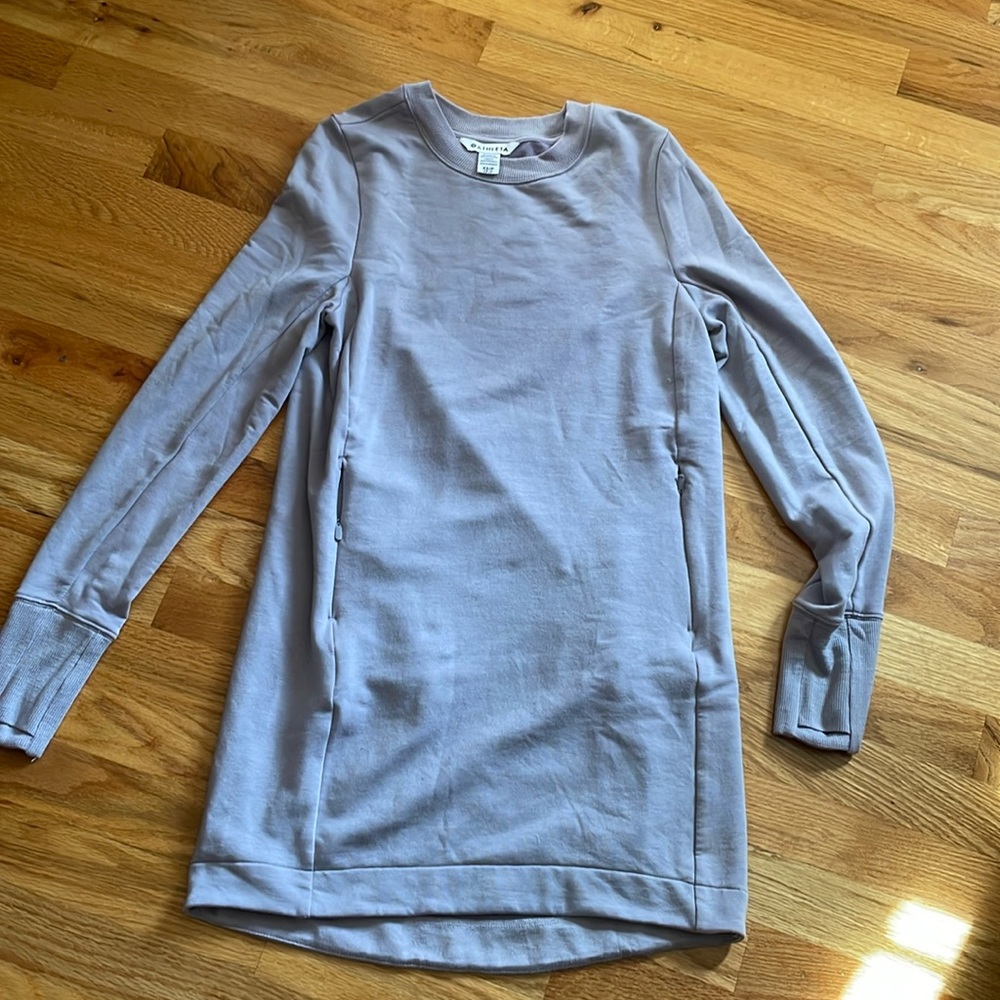 Athleta Coaster Luxe Sweatshirt Long Sleeve Dress Lavender